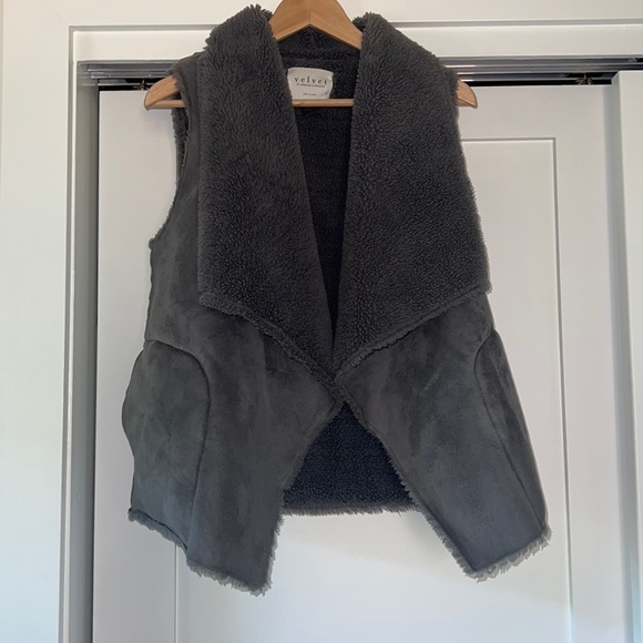 Velvet Graham & Spencer Faux Suede/Shearling Vest (Sz S) - Picture 1 of 16